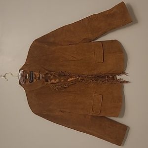 Pamela McCoy Sensational Genuine Suede Fringed Jacket, Large, Like New